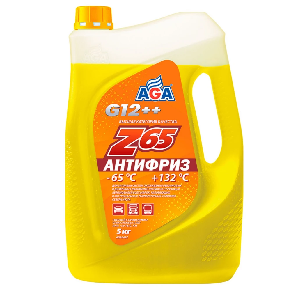 Aнтифриз 5kg готовый к применению, желтый, -65с\