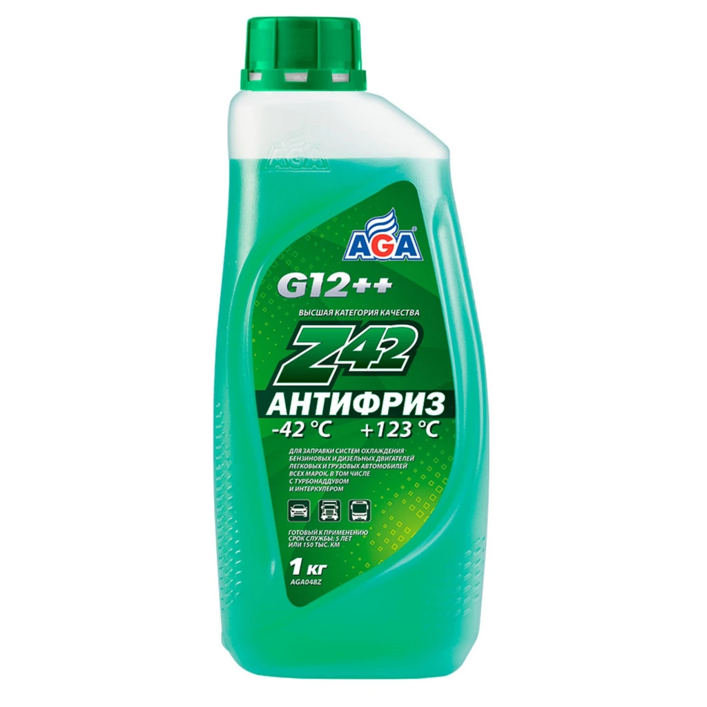 Антифриз AGA Z42 G12++ -42 С зеленый 1 кг