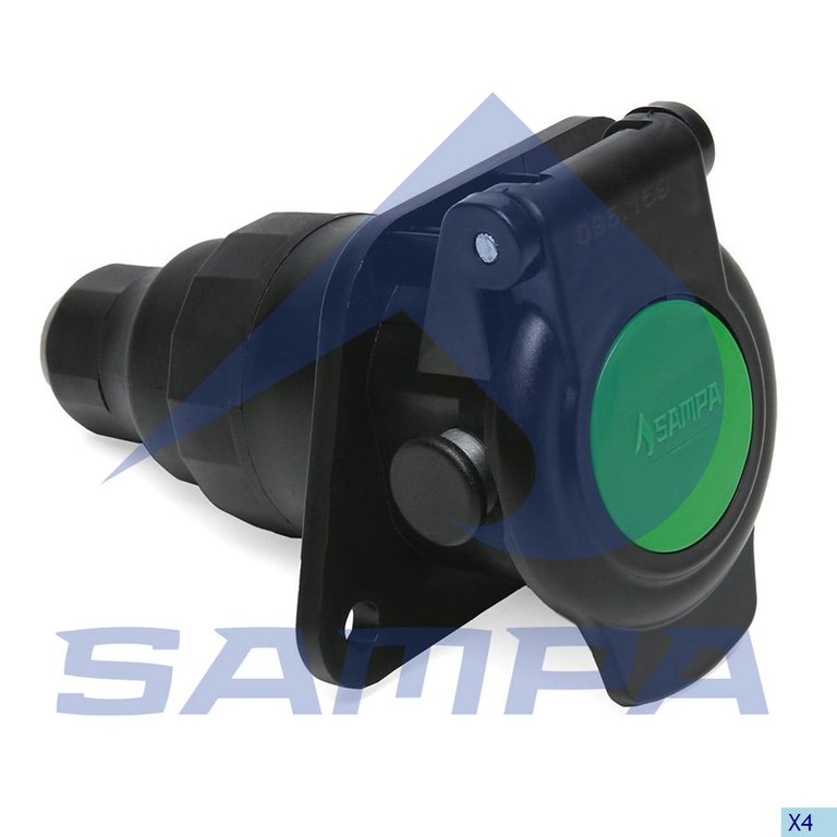 Разъем электрический прицепа ISO 12098 15-полюсный АБС (розетка) SAMPA