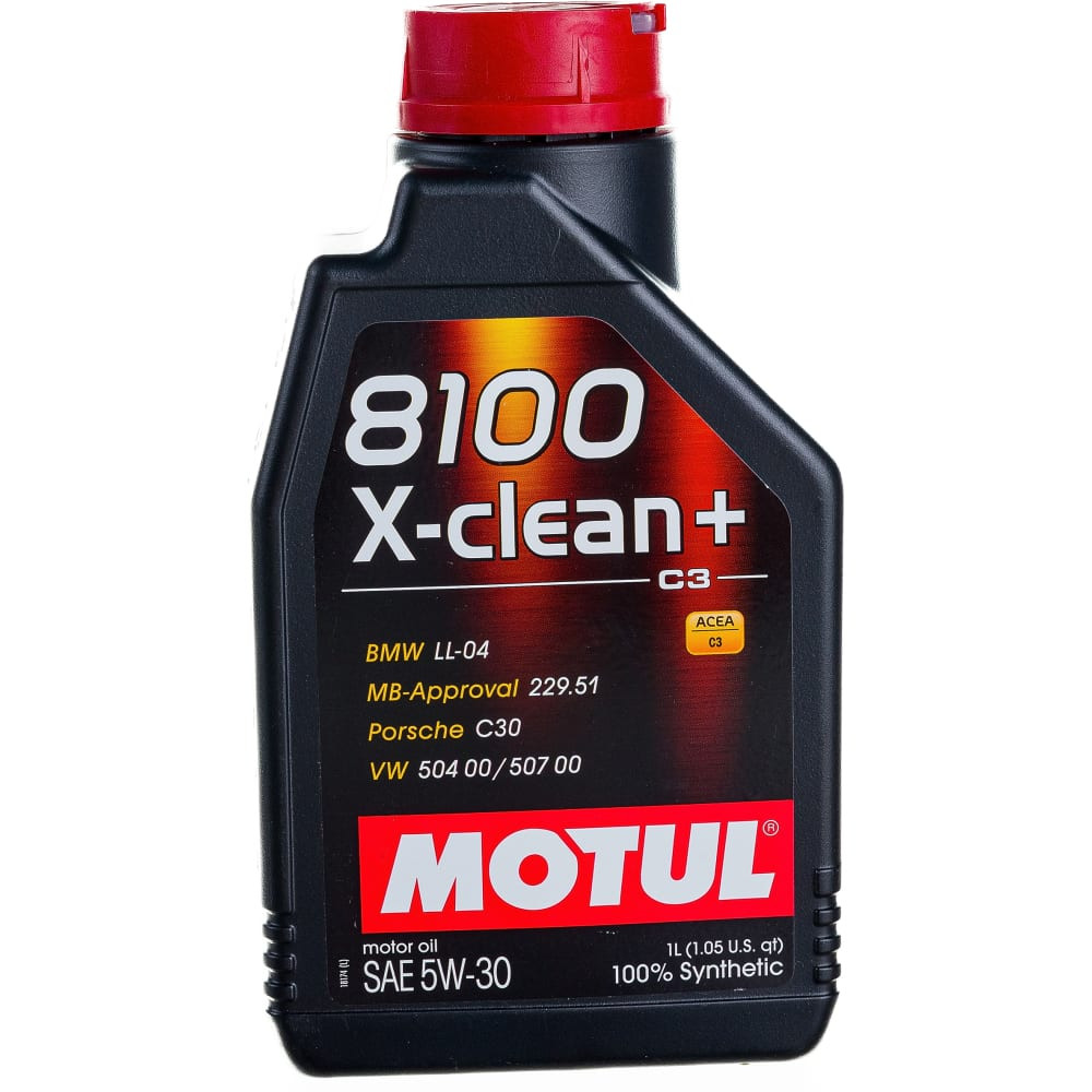 Масло моторное Motul 8100 X-Clean 5W-30 SN/CF C2/C3 синтетическое 1 л