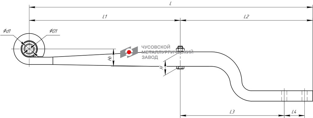 1005001-Z Полурессора гнутая рычаг для прицепа Тонар, аналог BPW 1 лист
